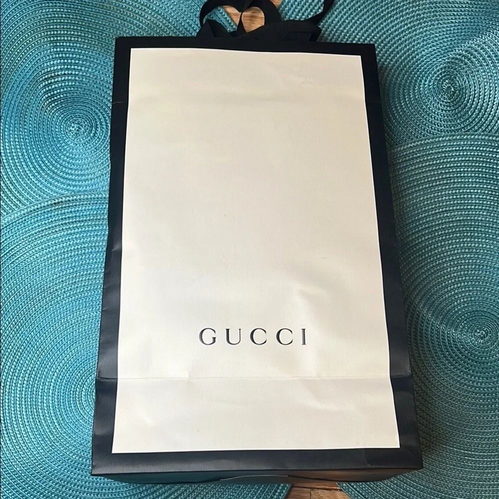 Gucci White and Black Shopping Bag